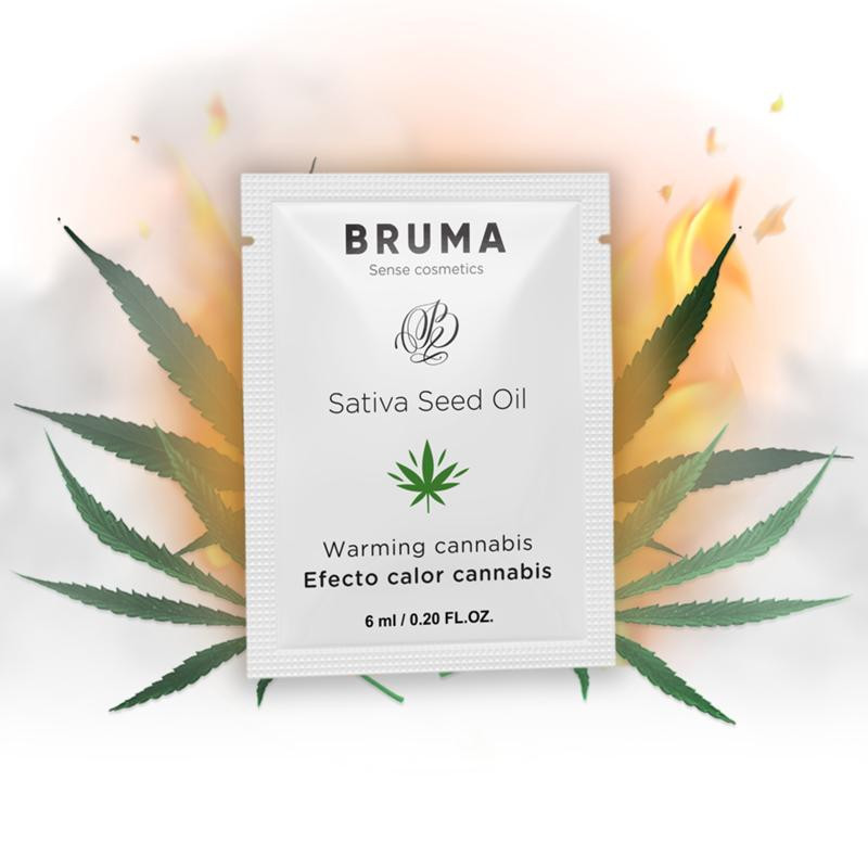 Lubricante Base de Agua Bruma Efecto Calor Cannabis Sobre de 6 ml
