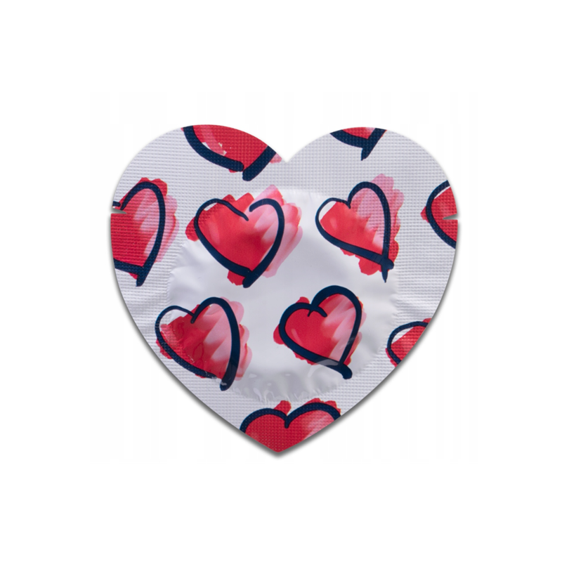 Preservativo Pasante Envase Forma Corazón Tipo C