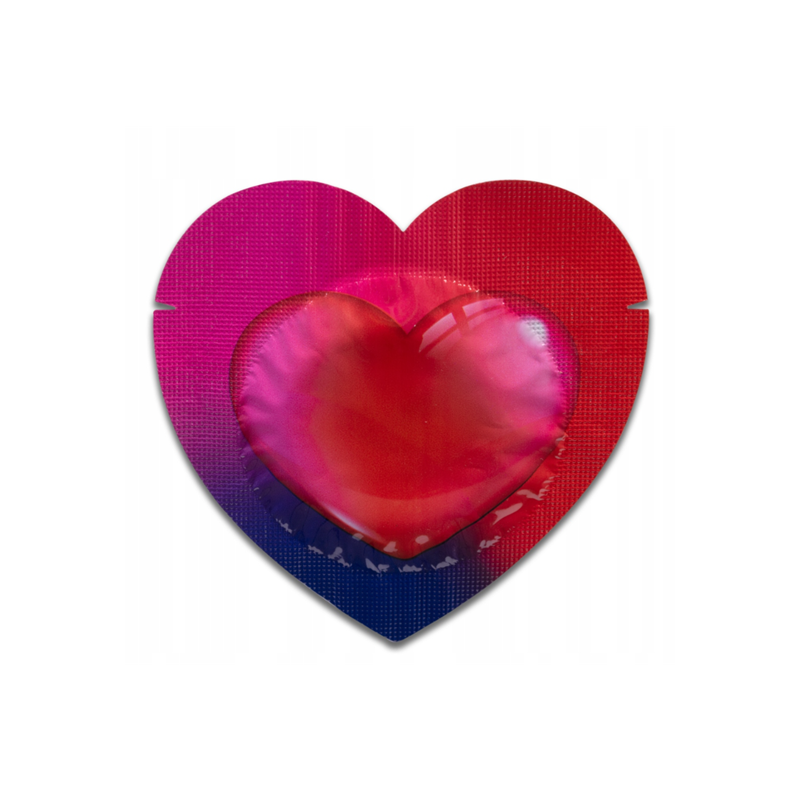 1 Preservativo Pasante Envase Forma Corazón Tipo D