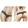 Tanga Baci Negro 3007 Encaje Brillos