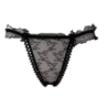 Tanga Encaje Lazo Trasero Negro 2053