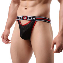 Tanga Encaje Negro/Rojo 7107-1