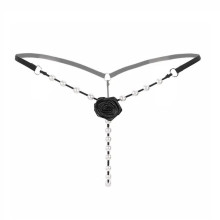 Tanga Flor Con Perlas 2143 Negro