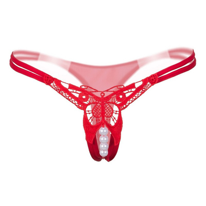 Tanga Mariposa Perlas 2163 Rojo
