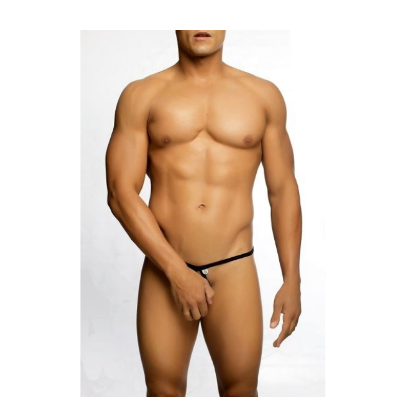 Tanga MBL24 Negro Abierto en Gota Hombre
