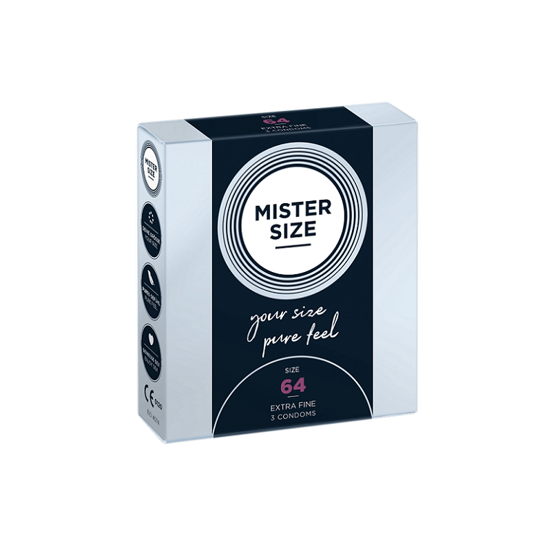 3 Preservativos Mister Size Talla 64 Extrafinos