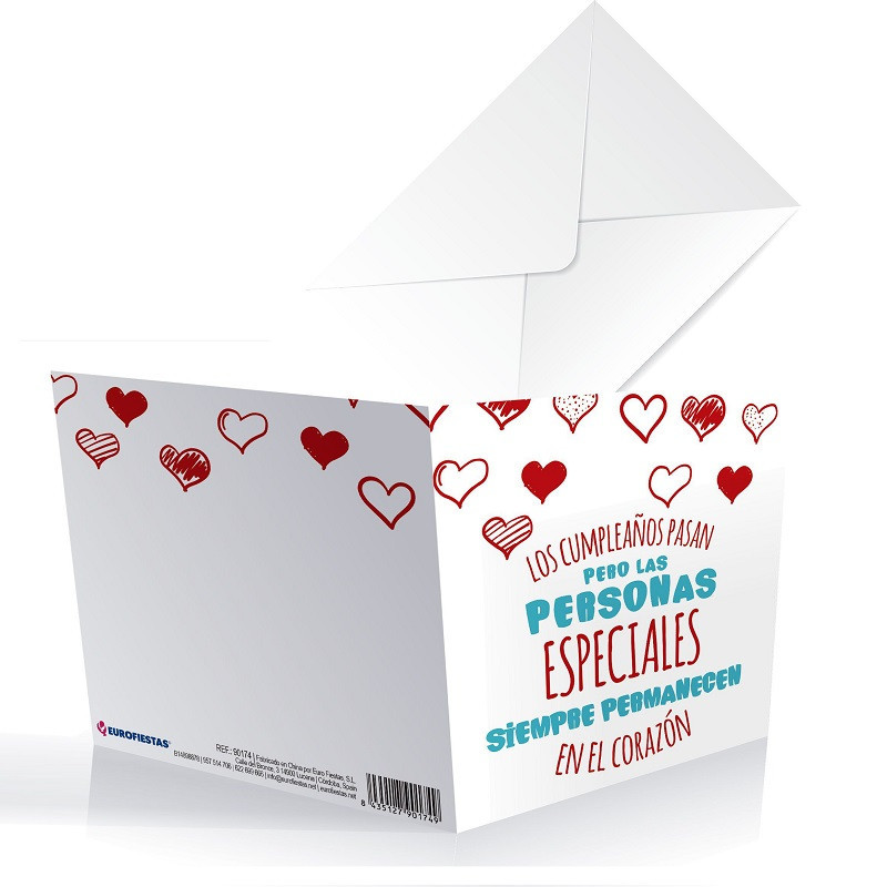 Tarjeta Cuadrada Corazones Los Cumpleaños