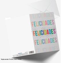 Tarjeta Felicidades Destellos Plateados