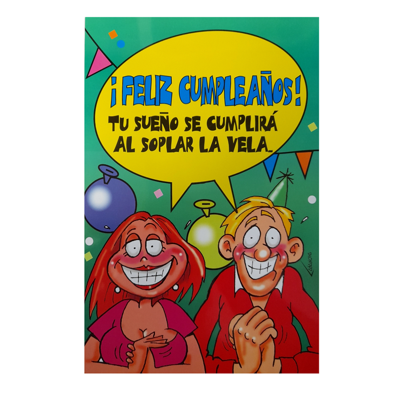 Tarjeta Feliz Cumpleaños Tarta de Deseos