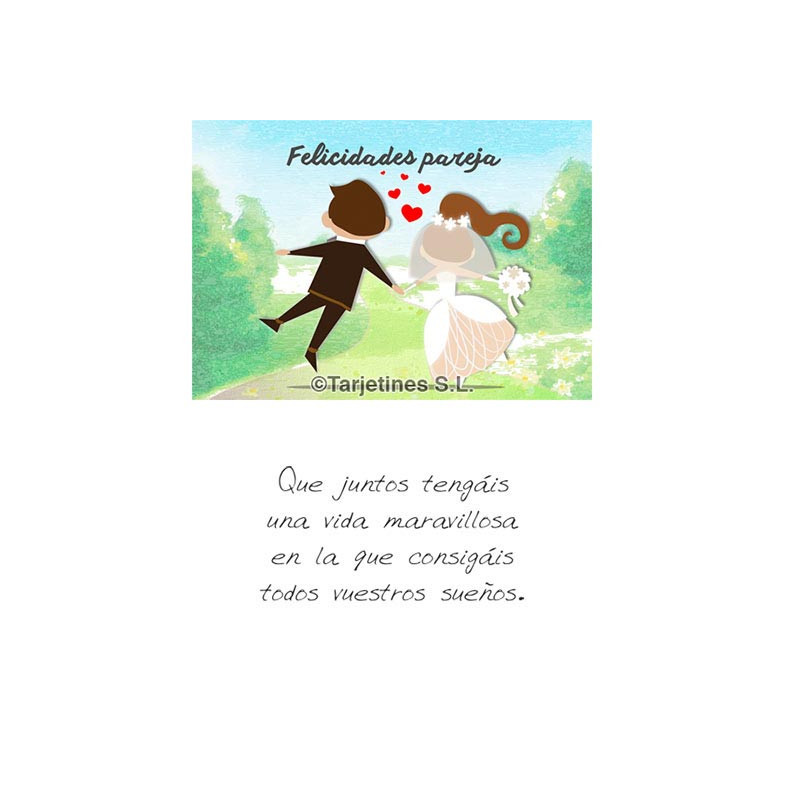 Tarjetín Felicidades Pareja