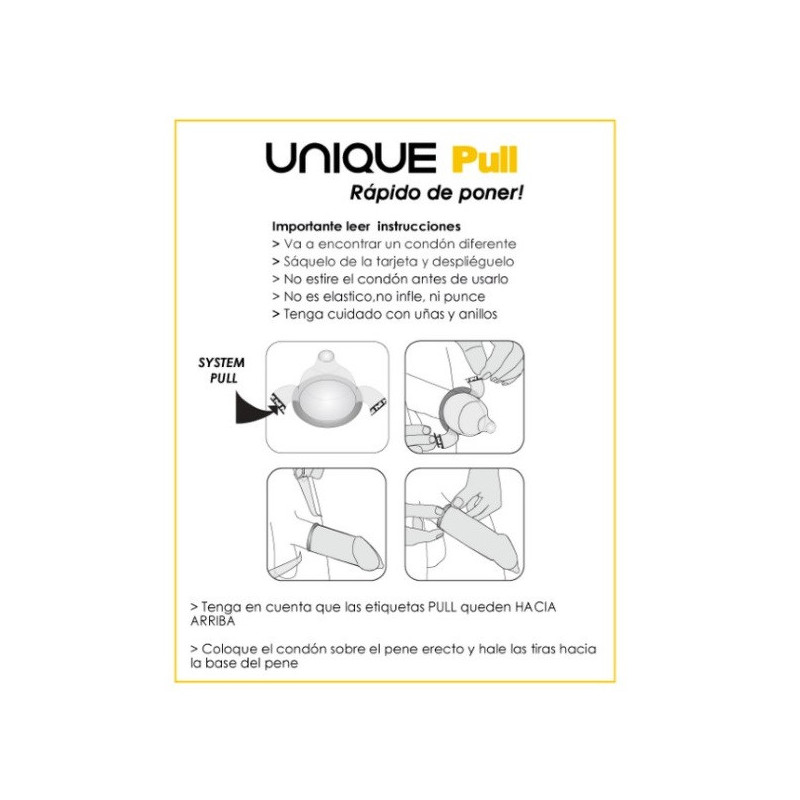 3 Preservativos Uniq Sin Látex Pull Con Tiras