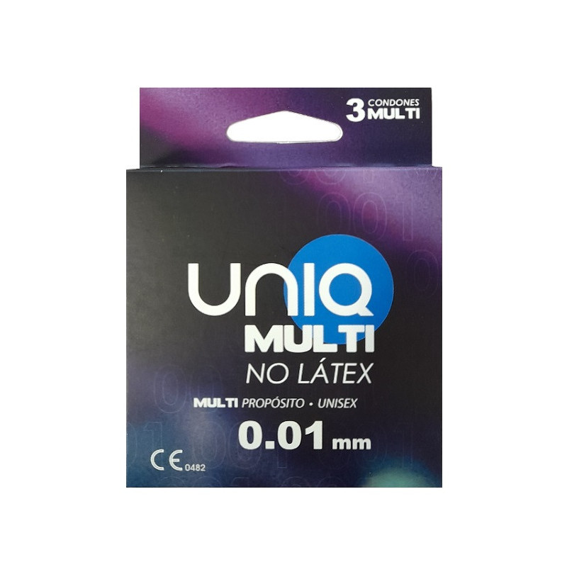 3 Preservativos Unisex Sin Látex Uniq Multi