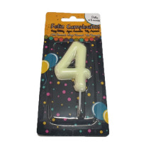 Vela Cumpleaños Fluorescente Número 4