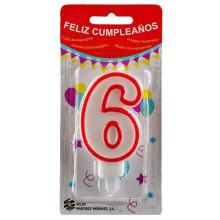 Vela Cumpleaños Número 6