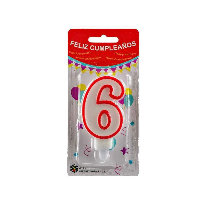 Vela Cumpleaños Número 6