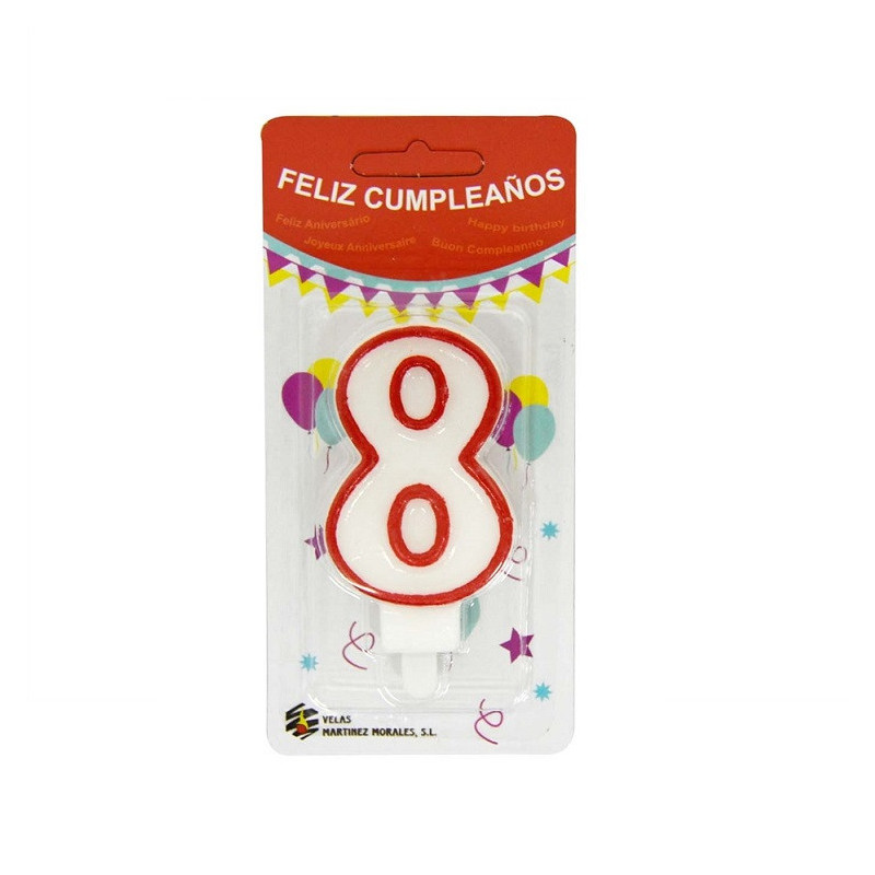 Vela Cumpleaños Número 8