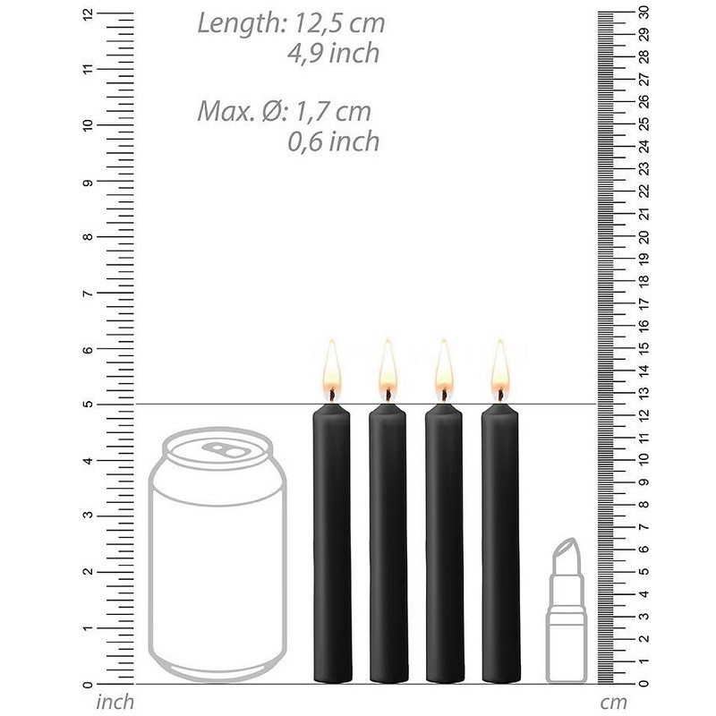 Vela Ouch Pack 4 Velas Parafina Teasing Wax Negras