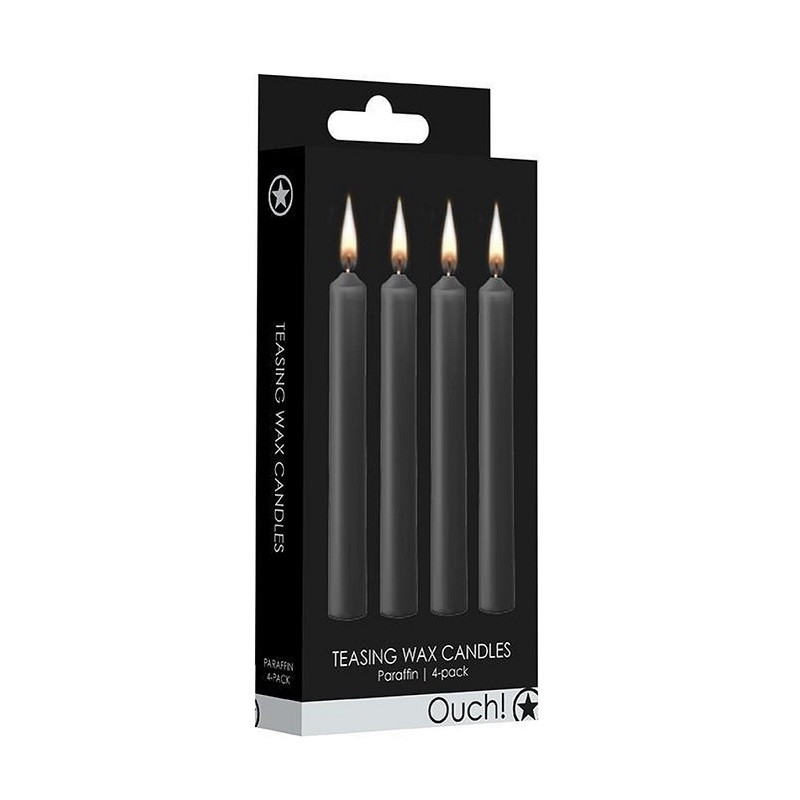 Vela Ouch Pack 4 Velas Parafina Teasing Wax Negras