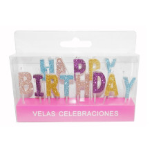 Velas Happy Birthday Brillo
