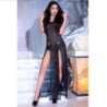 Vestido Largo Chilirose CR-4259 Negro Con Capucha Y Braguita