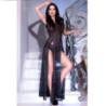 Vestido Largo Chilirose CR-4259 Negro Con Capucha Y Braguita