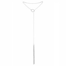 Accesorio Bijoux Cadenas Collar Metálico Con Flecos Plateado