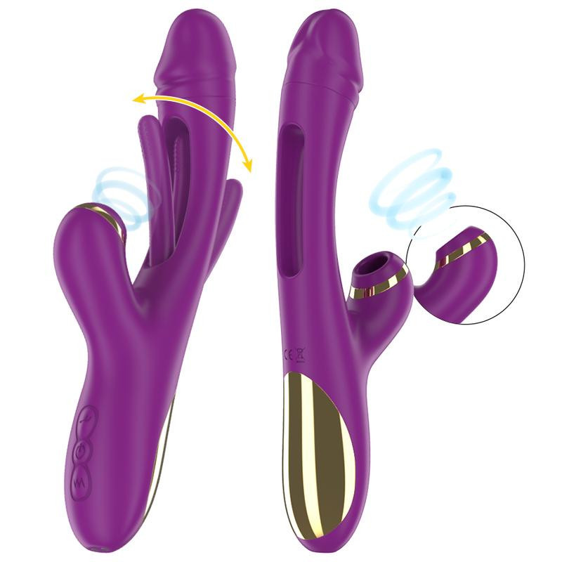 Vibrador con Lengua Oscilante y Succionador Recargable Ateneo Intense