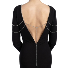 Accesorio Bijoux Cadenas Plateadas Strass a Juego Hombros Mia