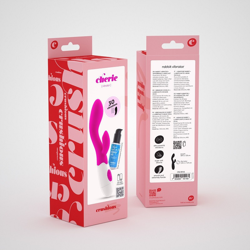 Vibrador Doble Estimulación De Pilas Crushious Cherie + Lubricante