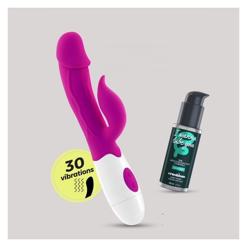 Vibrador Doble Estimulación De Pilas Crushious Mochi + Lubricante