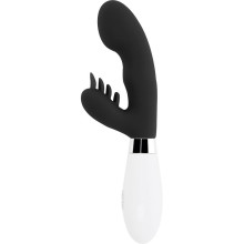 Vibrador Doble Estimulación De Pilas Glossy Rabbit Elvis Negro