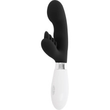 Vibrador Doble Estimulación De Pilas Glossy Rabbit Elvis Negro