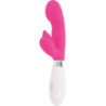 Vibrador Doble Estimulación De Pilas Glossy Rabbit Elvis Rosa