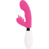 Vibrador Doble Estimulación De Pilas Glossy Rabbit Elvis Rosa