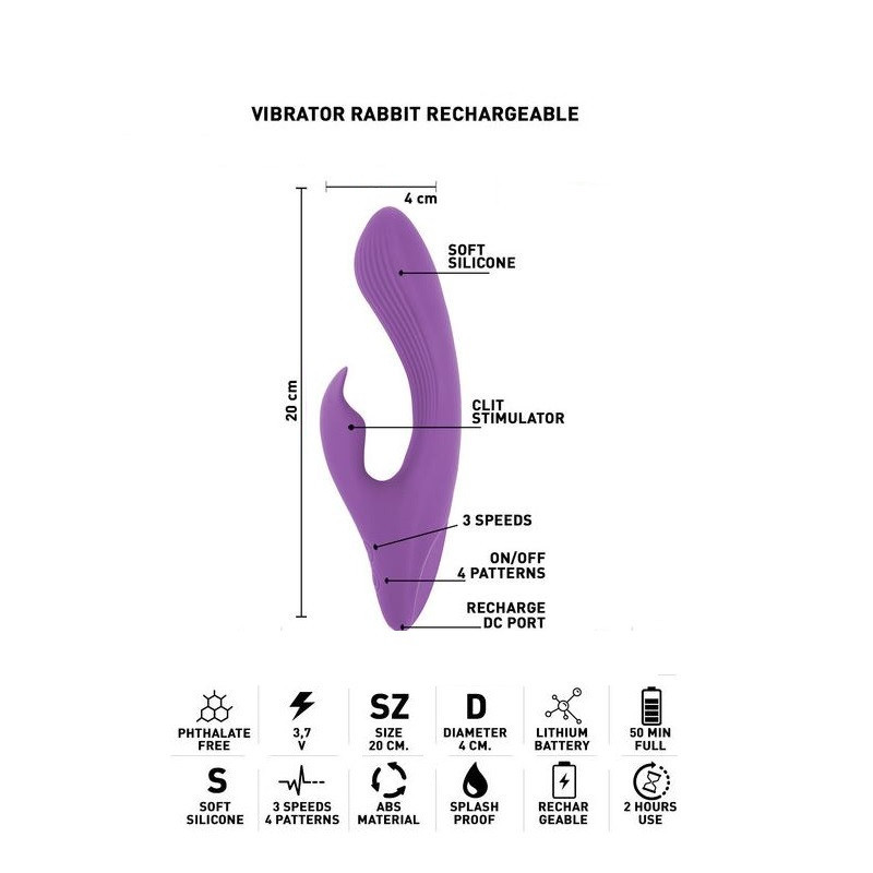 Vibrador Doble Estimulación Recargable Mai Nº 76 Rabbit