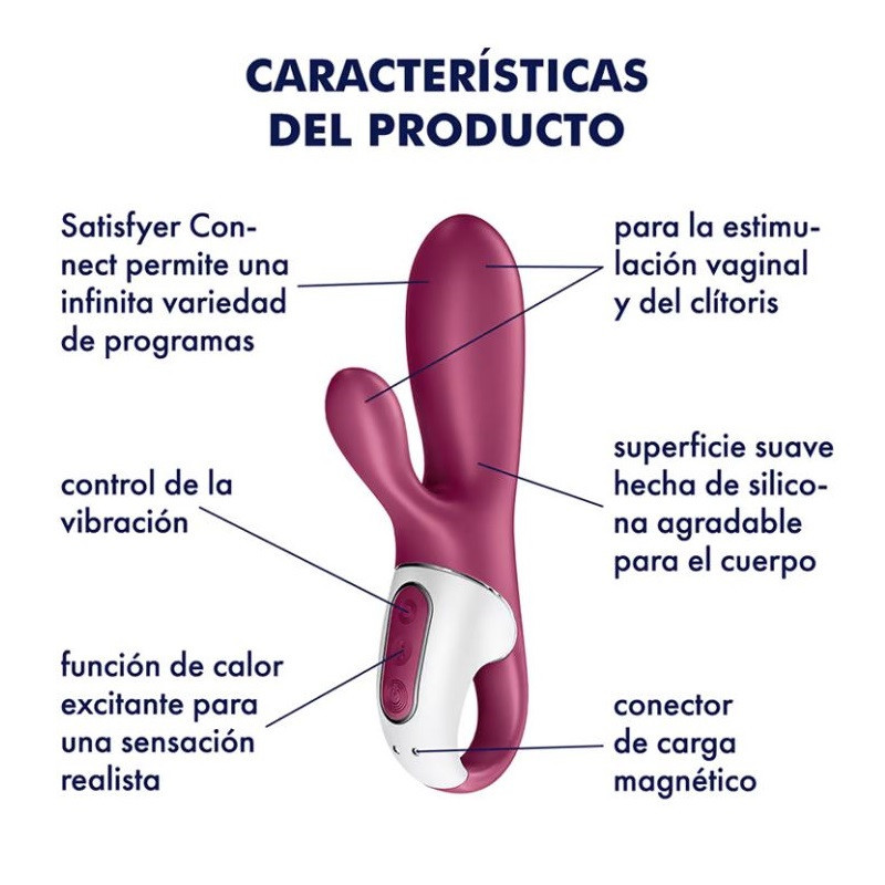 Vibrador Doble Estimulación Recargable Satisfyer Control App  Hot Bunny