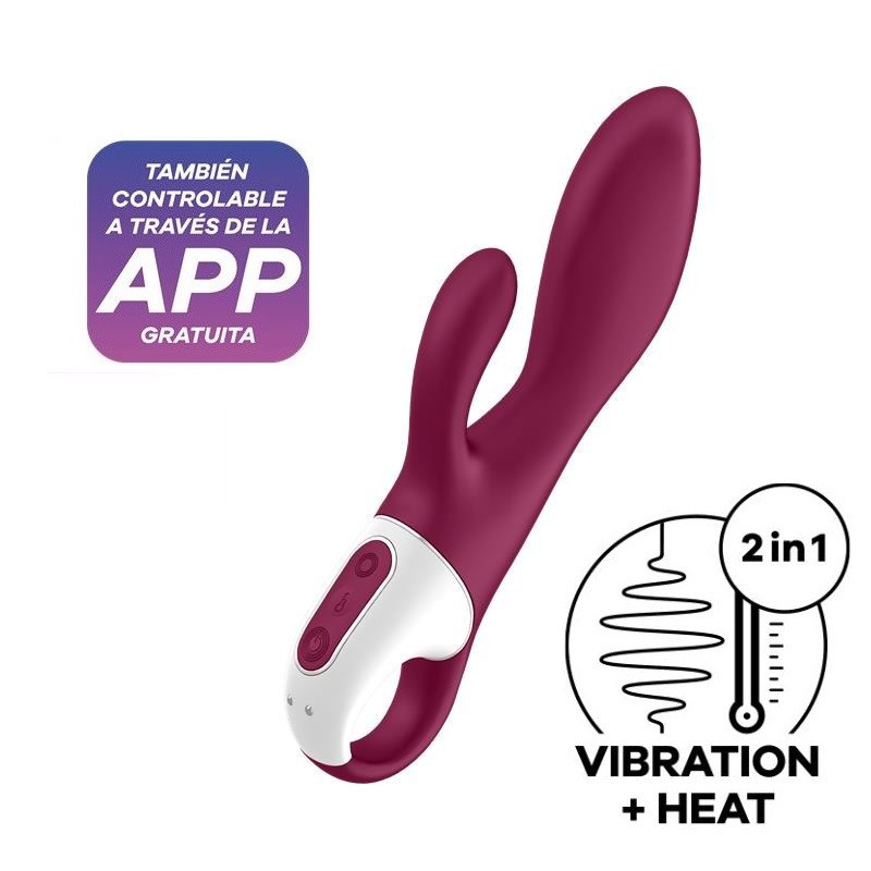Vibrador Doble Estimulación Recargable Satisfyer Control APP Heated Affair