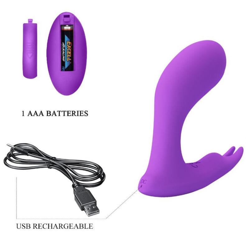 Vibrador Doble Estimulacón Recargable Control Remoto Idabelle Pretty Love