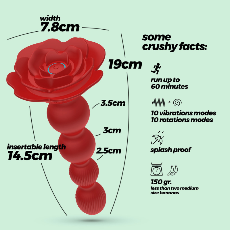 Vibrador Rotador Recargable Control Remoto Rosaline Crushious