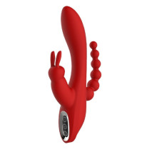 Vibrador Triple Estimulación Recargable Dream Toys Rabbit Hera Red Revolution