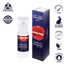 Aceite De Masaje Attraction Con Efecto Calor Champagne/Fresa