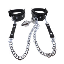 Anal Plug Metal Con Esposas Y Cadenas