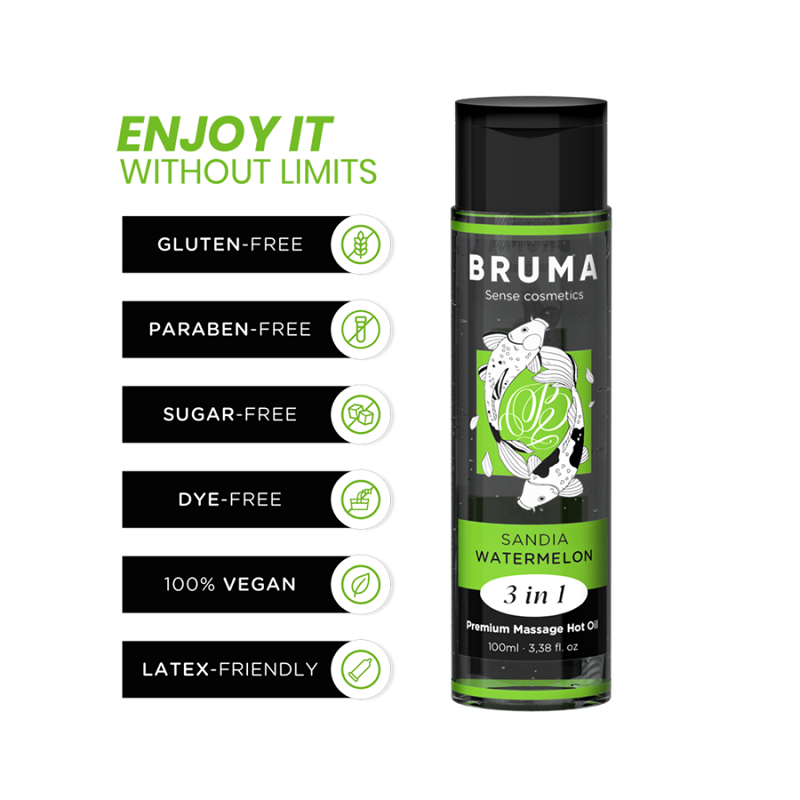 Aceite de Masaje Sandía Con Calor 3 en 1 Bruma