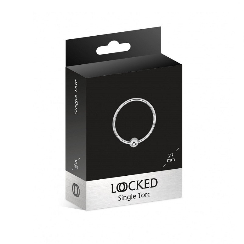 Anillo Acero 1 Bola Locked Single Torc 27 mm