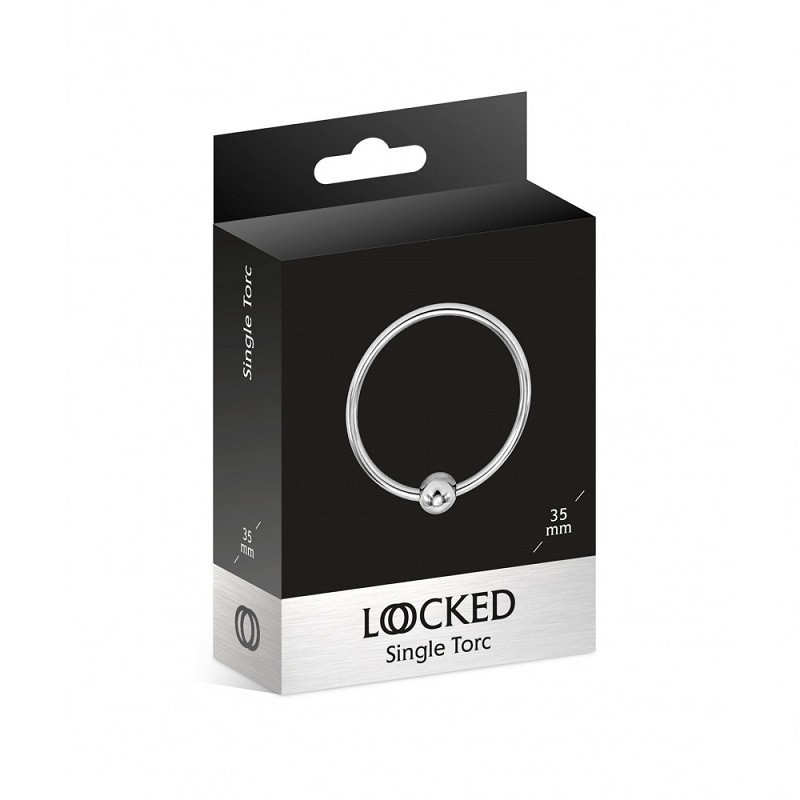 Anillo Acero 1 Bola Locked Single Torc 35 mm