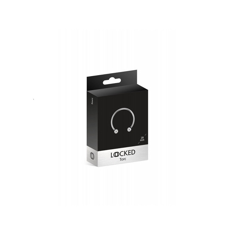Anillo Acero Abierto 2 Bolas Locked Torc 28 mm