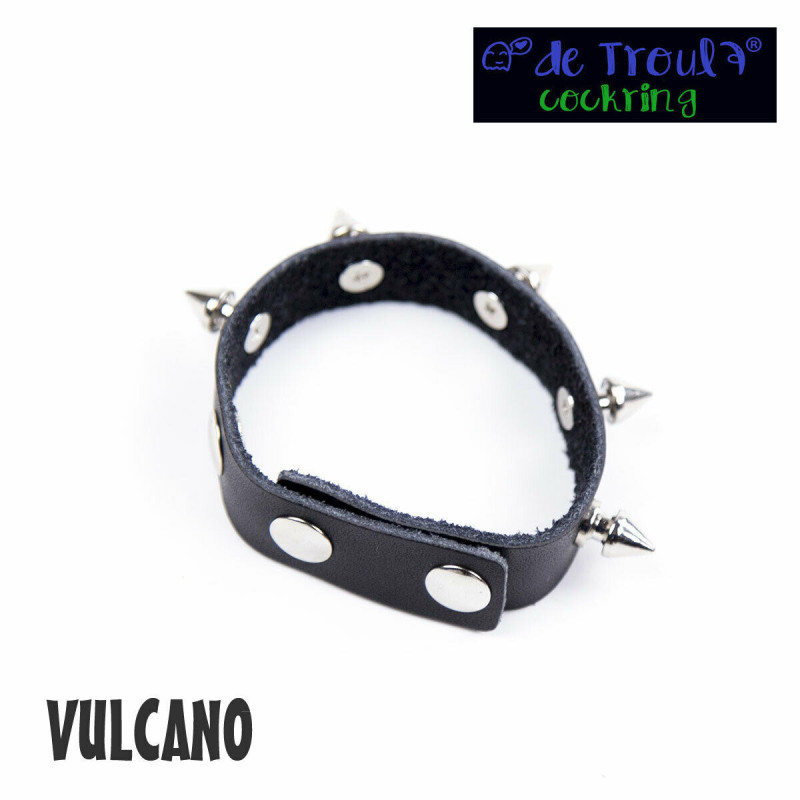 Anillo Ajustable Pene Cuero Pinchos Vulcano De Troula