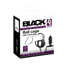 Anillo Pene y Testículos con Plug Anal Silicona Black Velvets