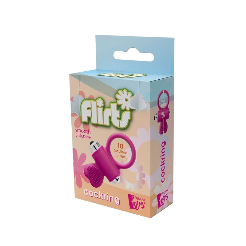 Anillo Vibrador De silicona Dream Toys Flirts Cockring Rosa
