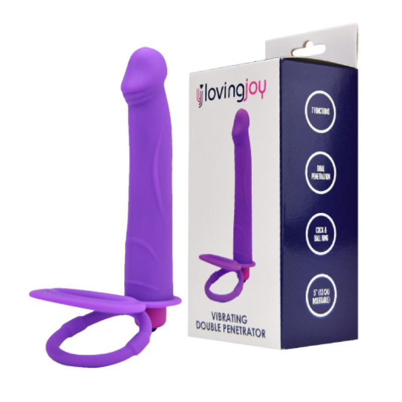 Anillo Vibrador Doble Penetración Loving Joy Morado